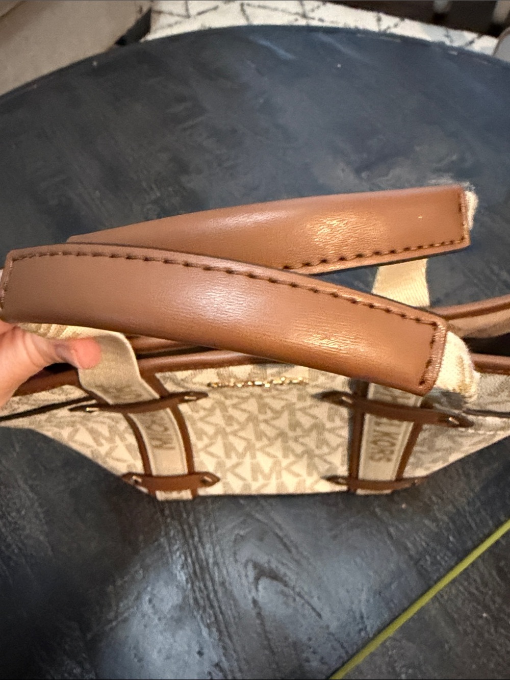 Michael Kors Cream and Brown Signature Canvas Tote - Picture 6 of 13